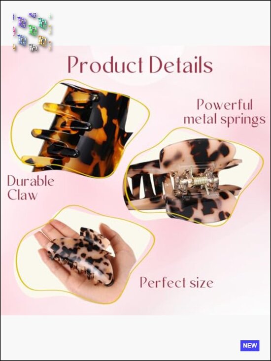 24 Pcs Acrylic Hair Claw Clips Tortoiseshell Non-slip Strong Hold French